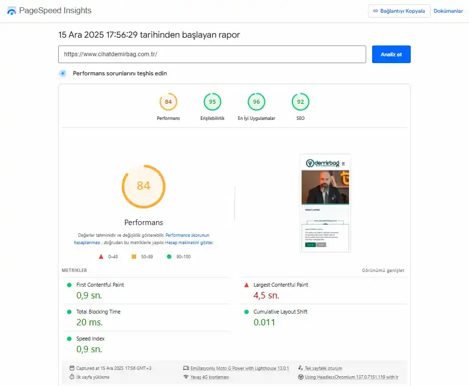 Website Performance Study
